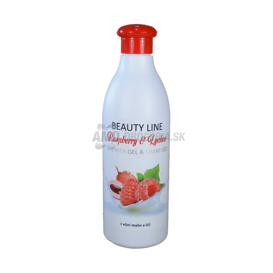 BEAUTY LINE SPRCHOVÝ GÉL + ŠAMPÓN MALINA A LIČI 500 ML 
