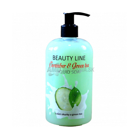 BEAUTY LINE TEKUTÉ MYDLO UHORKA A ZELENÝ ČAJ PUMPA 500 ML