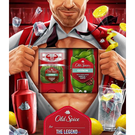PÁNSKA DARČEKOVÁ KAZETA OLD SPICE CITRÓN DEODORANT + SPRCHOVÝ GÉL 250 ML X18