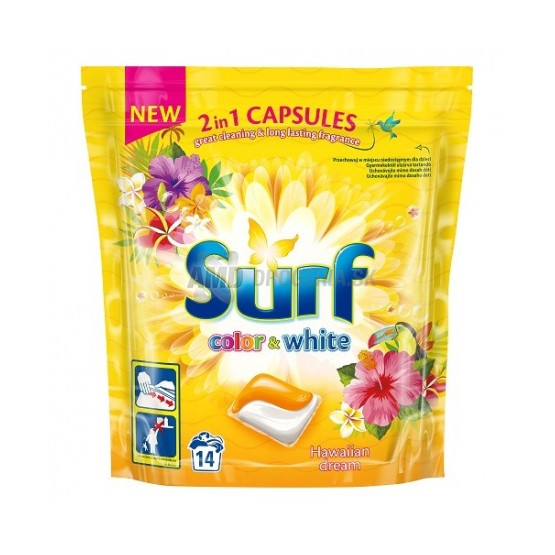 SURF TABETY NA PRANIE COLOR + WHITE HAWAI 14 PD