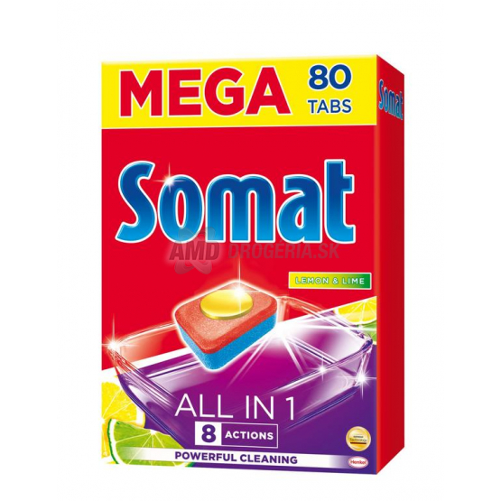 SOMAT TABLETY DO UMÝVAČKY RIADU ALL IN ONE LEMON 80 KS