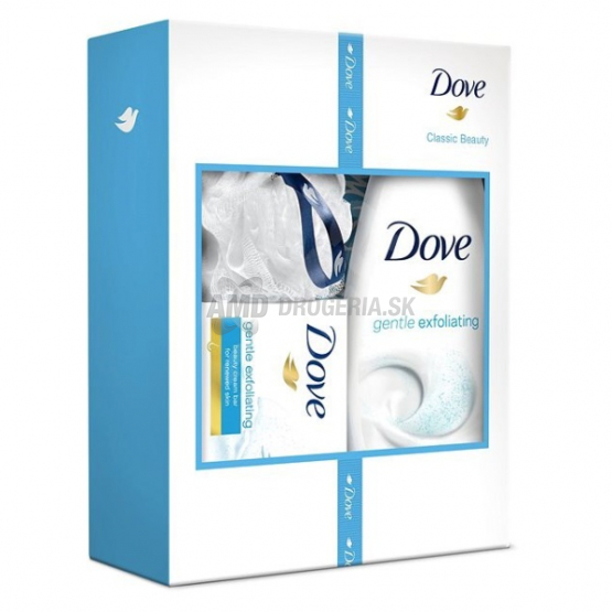 DÁMSKA DARČEKOVÁ KAZETA DOVE GENTLE EXFOL + ŠPONGIA X18