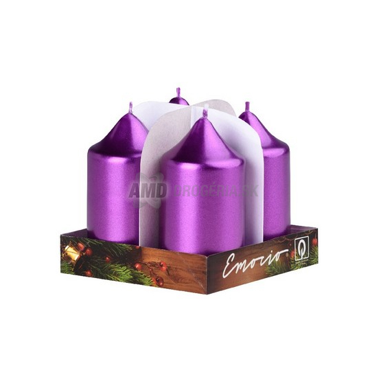SVIEČKY ADVENTNÉ METALICKÉ SÝTO FIALOVÉ 4KS