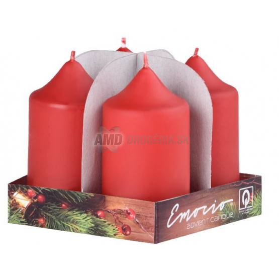 SVIEČKY ADVENTNÉ  ČERVENÉ 40X80 4KS