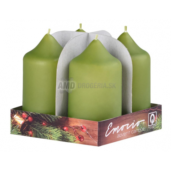 SVIEČKA VALEC OLIVOVÁ 4 KS