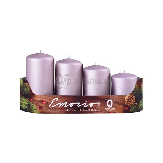 SVIEČKY ADVENTNÉ STUPNE EXCLUSIVE MATNÉ STARORUŽOVÉ 40 MM 4KS