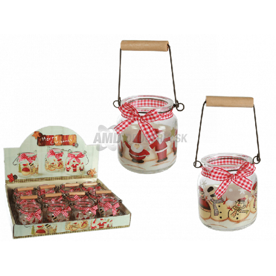 VIANOČNÁ SVIEČKA V POHÁRI S MAŠĽOU 1 KS