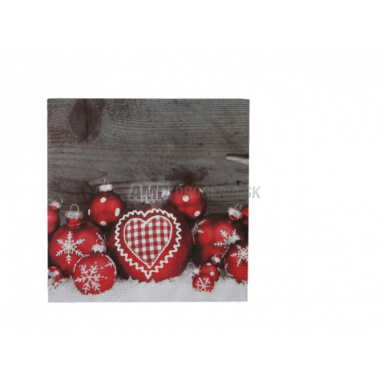 VIANOČNÉ SERVÍTKY SRDCE 1 KS