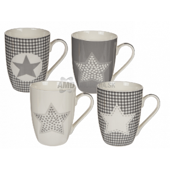 SIVÝ HRNČEK S HVIEZDOU 1 KS