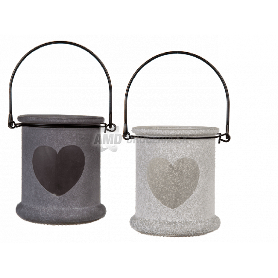 SKLENENÝ SVIETNIK SO SRDIEČKOM 1 KS