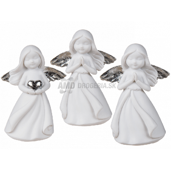 ANJEL SO STRIEBORNÝMI KRÍDLAMI 9X6CM 1 KS