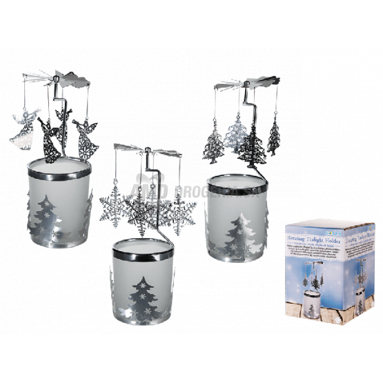 SVIETNÍK S ROTUJÚCOU OZDOBOU 18x7 CM 1 KS