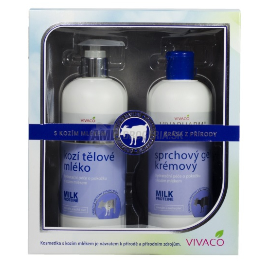 PRÍRODNÁ DARČEKOVÁ KAZETA VIVAPHARM KOZIE MLIEKO DARČEKOVÁ KAZETA - TELOVÁ X18