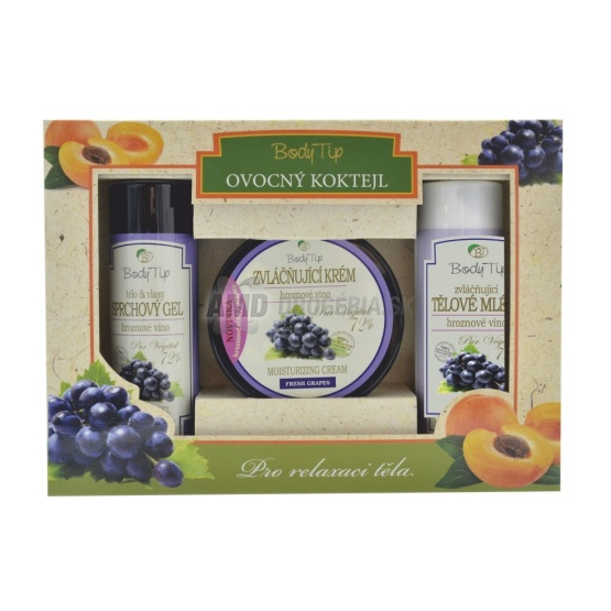 PRÍRODNÁ DARČEKOVÁ KAZETA BODY TIP HROZNO DARČEKOVÉ BALENIE S VÔŇOU HROZNA V PAPIEROVEJ KAZETE X18