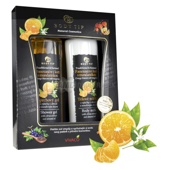 PRÍRODNÁ DARČEKOVÁ KAZETA SELECTION LUXUSNÁ SADA KOZMETIKY POMARANČOVÝ KVET S MANDARÍNKOU V PAPIEROVEJ KAZETE X18