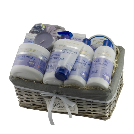 PRÍRODNÁ DARČEKOVÁ KAZETA VIVAPHARM KOZIE MLIEKO DARČEKOVÝ KÔŠ S KOZÍM MLIEKOM EXCLUSIVE X18