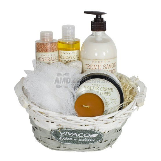 PRÍRODNÁ DARČEKOVÁ KAZETA BODY TIP RETRO MANDĽA DARČEKOVÝ KÔŠ S VÔŇOU MANDLE X18