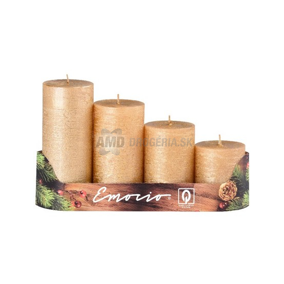 SVIEČKY ADVENTNÉ RUSTIKÁLNE ZLATÉ 4 KS