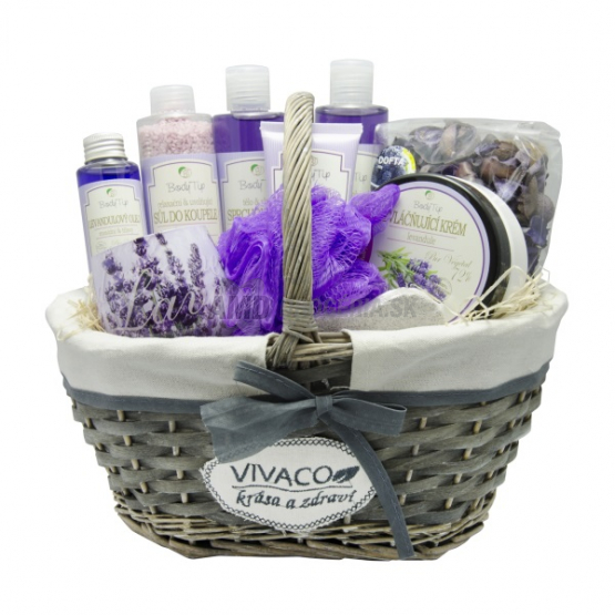 PRÍRODNÁ DARČEKOVÁ KAZETA BODY TIP LEVANDUĽA DARČEKOVÝ  KÔŠ S KVETMI X18