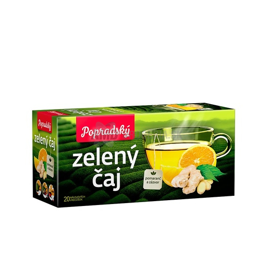 POPRADSKÝ ČAJ ZELENÝ POMARANČ A ZÁZVOR 20X1,5G