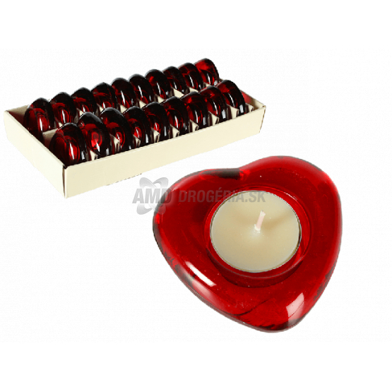 SKLENENÝ SVIETNIK SRDCE 1 KS