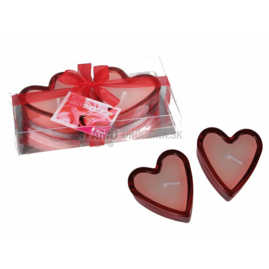 VALENTÍNSKÉ SVIEČKY V DARČEKOVOM BALENÍ 2 KS