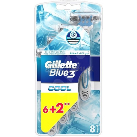 GILLETTE BLUE 3 COOL PÁNSKY JEDNORÁZOVÝ HOLIACI STROJČEK 6+2 KS  