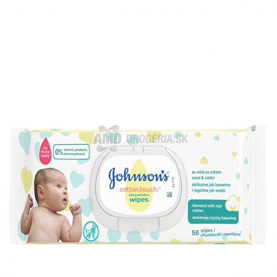 JOHNSONS BABY VLHČENÉ UTIERKY COTTON 56 KS
