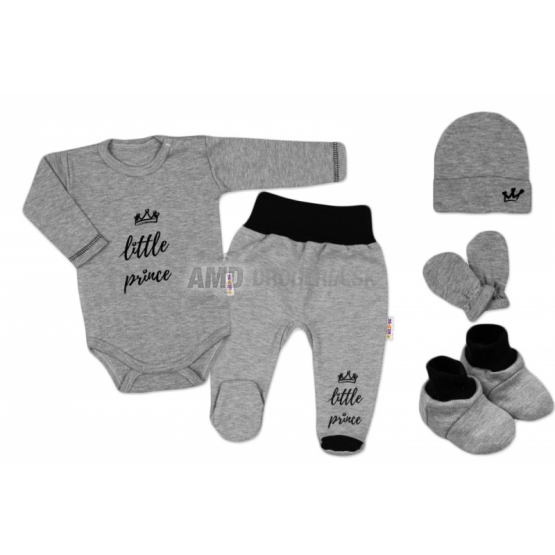 BABY NELLYS SÚPRAVIČKA DO PÔRODNICE 5-DIELNA VEĽKOSŤ 56 ŠEDÁ 1KS