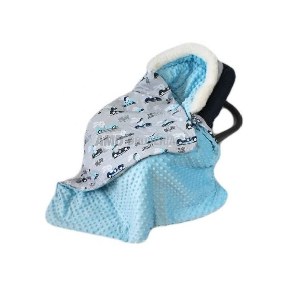 BABY NELLYS BAVLNENÁ OBOJSTRANNÁ DEKA 3v1 MINKY S KOŽUŠINOU 90x90 CM