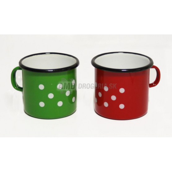 HRNČEK SMALTOVANÝ DEKOR BODKY 8 CM/ 0,35 L 1 KS