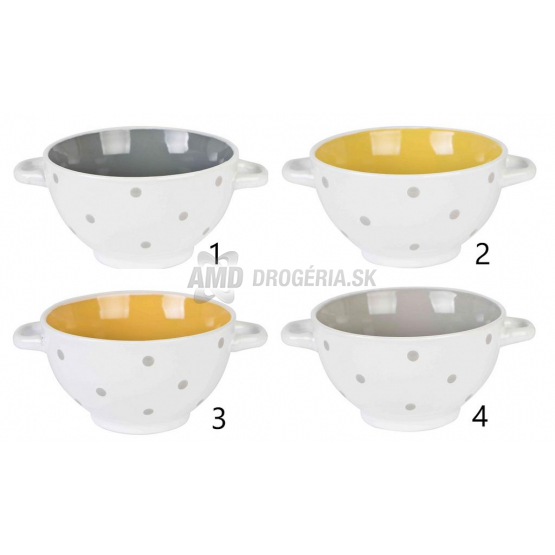 MISA KERAMICKÁ S UŠAMI BODKY BELLA 600 ML 1 KS