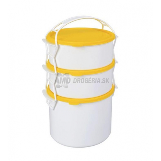 OBEDÁR UMELOHMOTNÝ 3 DIELNY, 2 x 1,2 L + 1 x 2 L