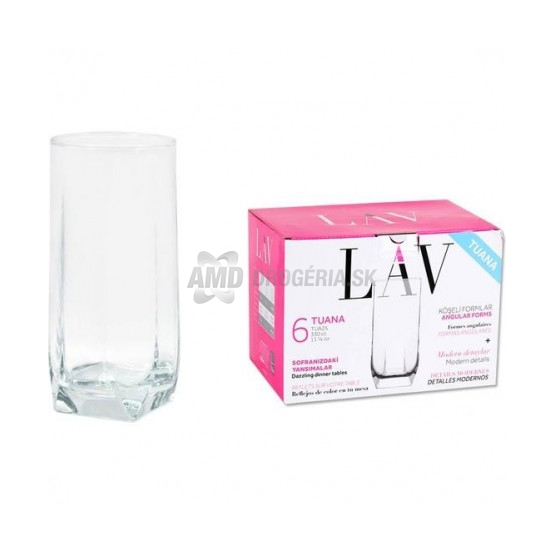 POHÁR NA VODU TUANA ČÍRY SKLO 330 ML 6 KS