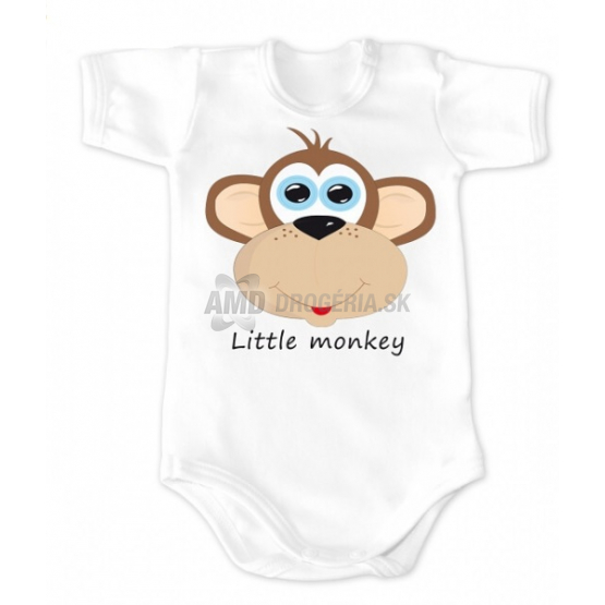 BABY NELLYS LITTLE MONKEY BODY KRÁTKY RUKÁV VELIKOSŤ 74 BIELA 1 KS