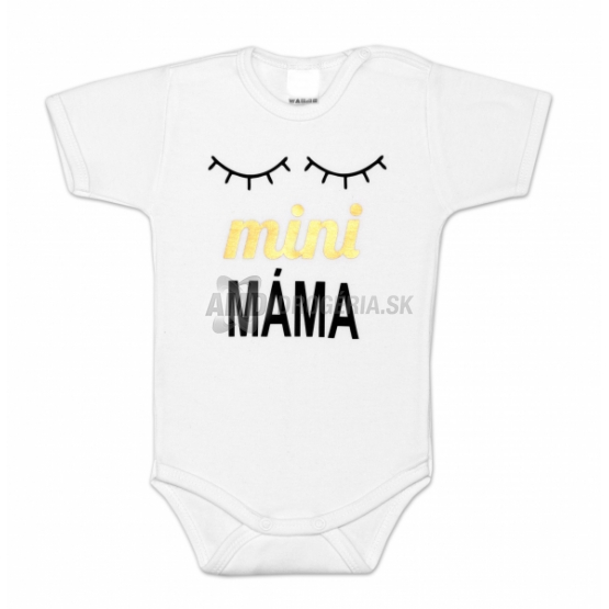 BABY NELLYS BODY MINI MAMA SPIACE OČI VEĽKOSŤ 68 BIELA 1 KS