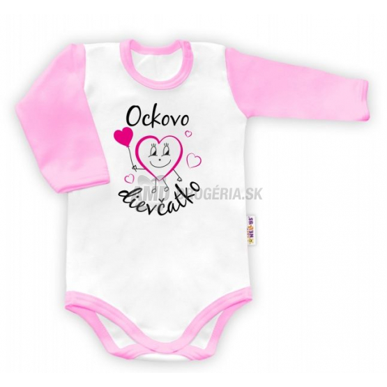 BABY NELLYS BODY DLHÝ RUKÁV VEĽKOSŤ 68 OCKOVO DIEVČATKO B/R 1 KS