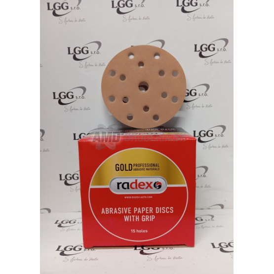 Radex Gold Brúsny disk so suchým zipsom 150 mm, 15 dier, P60–P2000