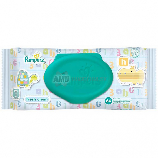 PAMPERS VLHČENÉ UTIERKY FRESH CLEAN CLIP 64 KS
