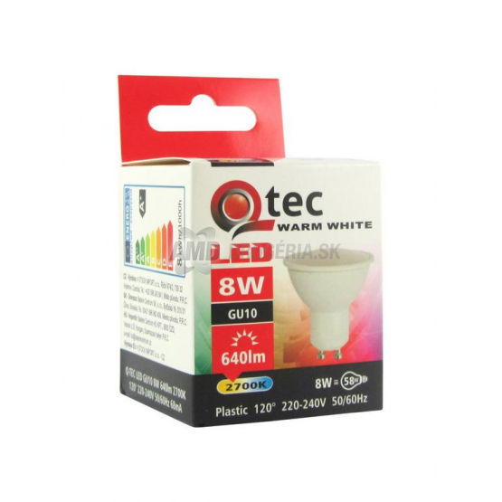 ŽIAROVKA QTEC LED 8W GU10 2700K