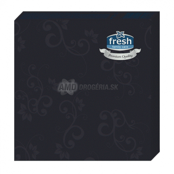 FRESH SERVITKY DEKORAČNÉ ČIERNE PREMIUM 38x38 25 KS
