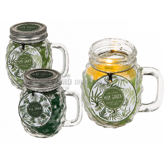 VONNÁ SVIEČKA V SKLE S RUKOVÄŤOU A KOVOVÝM UZÁVEROM 1 KS