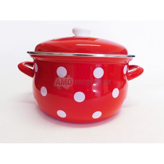 KASTROL SMALT 24CM/4,5L S POKRIEVKOU BIELE BODKY