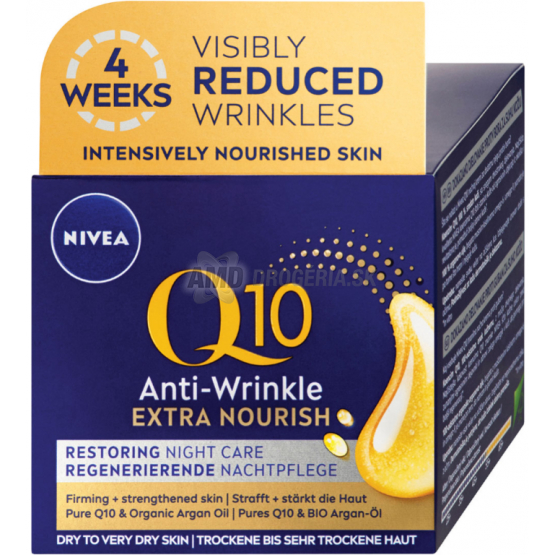 NIVEA Q10 EXTRA NOURISH KRÉM PROTI  RÁSKAM NOČNÝ 50ML
