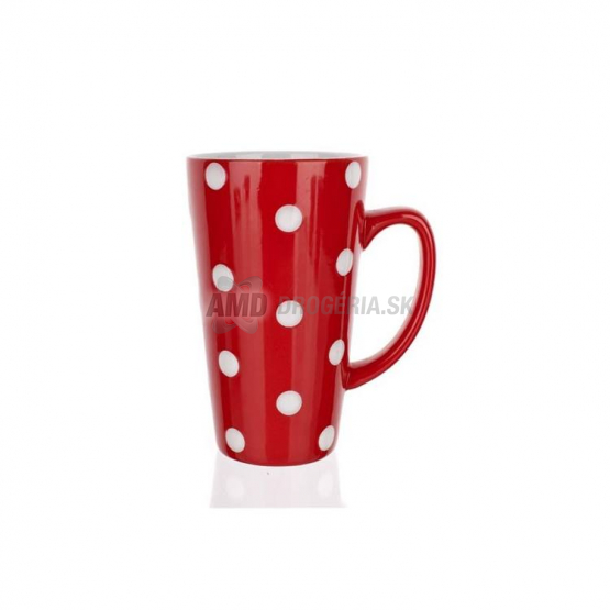 HRNČEK VYSOKÝ ČERVENÉ BODKY 450 ML