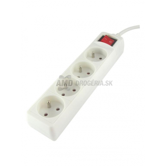 PREDLŽOVACÍ KÁBEL 4 ZÁSUVKOVÝ S   VYPÍNAČOM  FRENCH T-F 1,5M 
