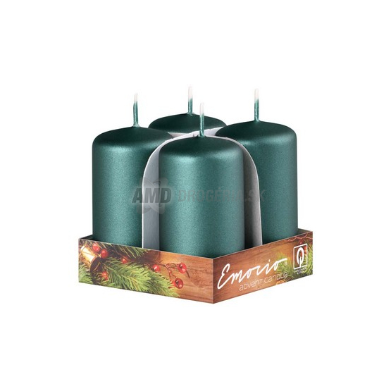 SVIEČKA VALEC 40X75 MM METALICKÉ MATNÉ 4 KS