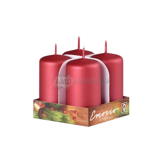 SVIEČKA VALEC 40X75 MM METALICKÉ MATNÉ 4 KS 