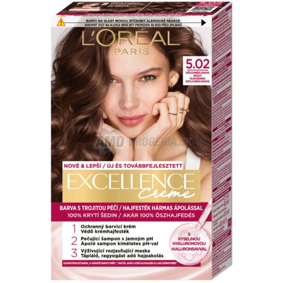 LOREAL EXCELLENCE 5.02 SVETLÁ HNEDÁ DÚHOVÁ