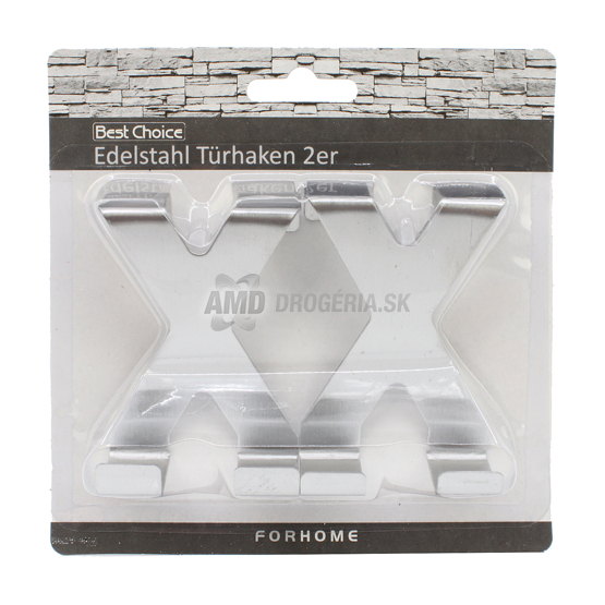 HÁČIKY NA DVERE X-TVAR KOV 7 X 5 CM 2 KS